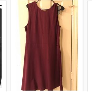 SEAMED FIT-AND-FLARE DRESS